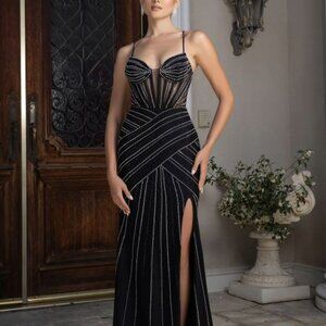 Black formal dress, evening black tie